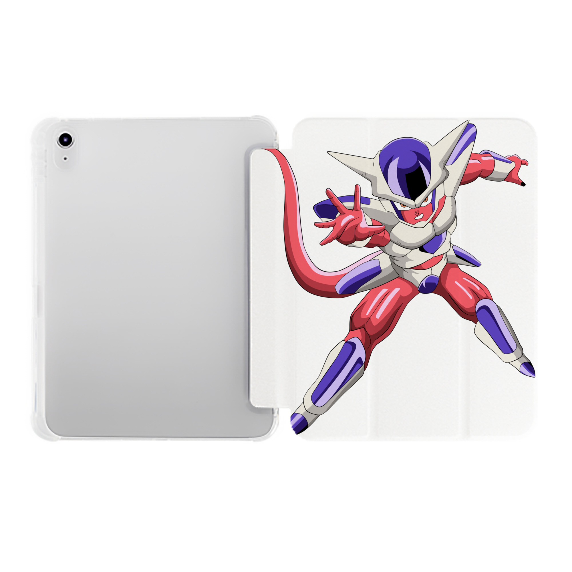 （画像用） ドラゴンボール フリーザ DRAGON BALL Frieza IPad ケース ペン収納付き 三つ折りスタンド PUレザー×シリコン 対応機種9.5/10.5/10.9インチ